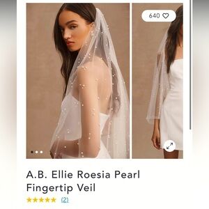 Anthropologie A.B. Ellie Roesia Pearl Fingertip Veil - Never Worn